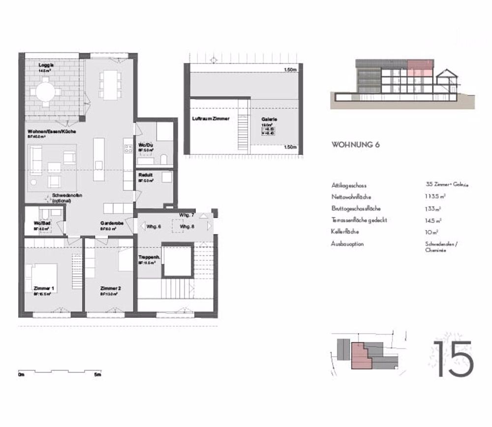 Attikawohnung 3.5 Zimmer, Innenausstattung individuell gestaltbar - Bild 4