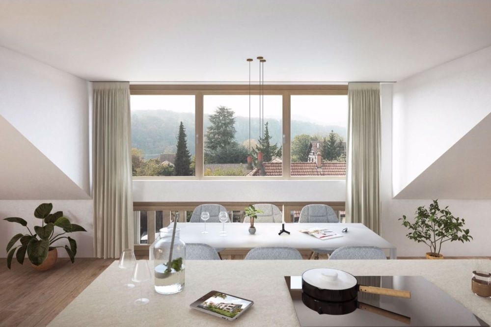 Exklusive 4.5-Zimmer-Dachgeschosswohnung mit Rheinblick - Esszimmer