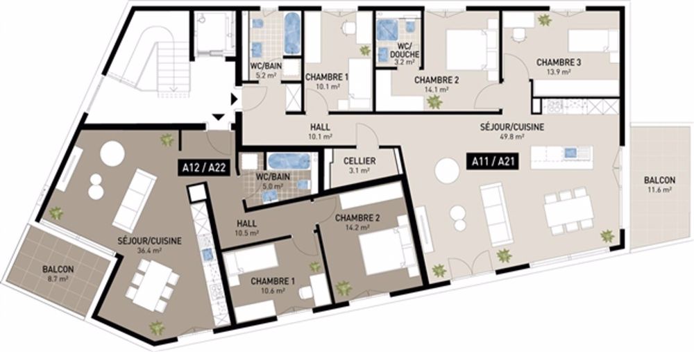 Wunderschöne 3,5-Zimmer-Wohnung mit Balkon in Attalens Lot A12 - Bild 4