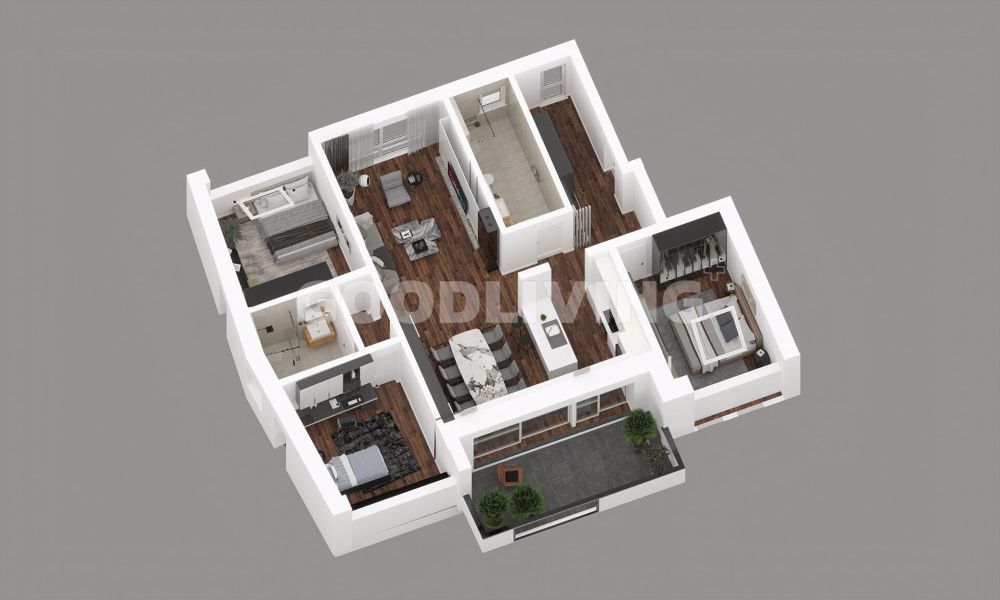 Traumhafte Neubauwohnung in Böckten - 3D Grundriss (3)