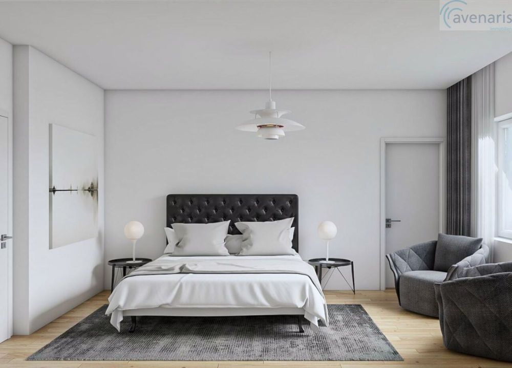 Neubauprojekt in Laufen - Doppeleinfamilienhäuser - Visualisierung Schlafzimmer / Visualization bedroom