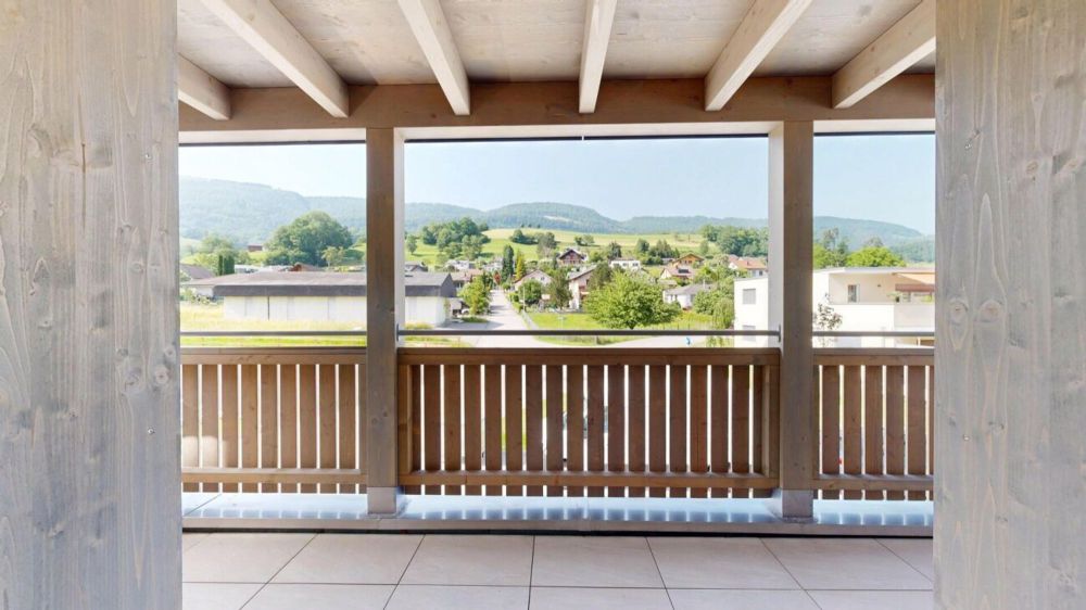 Ländlich leben, gemeinsam wohnen - drei Wohnungen für Generationen - Fernsicht Balkon (OST)