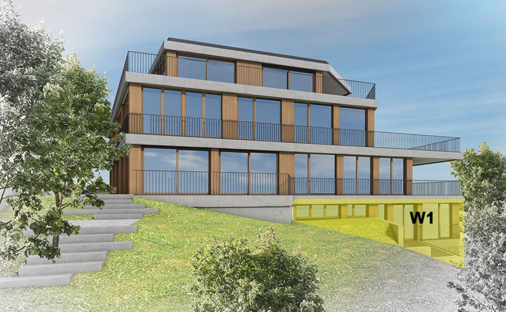 Exklusive, moderne Gartenwohnung mit integriertem Hobbyraum und freier Aussicht auf den Blauen - W1 - Bild 3
