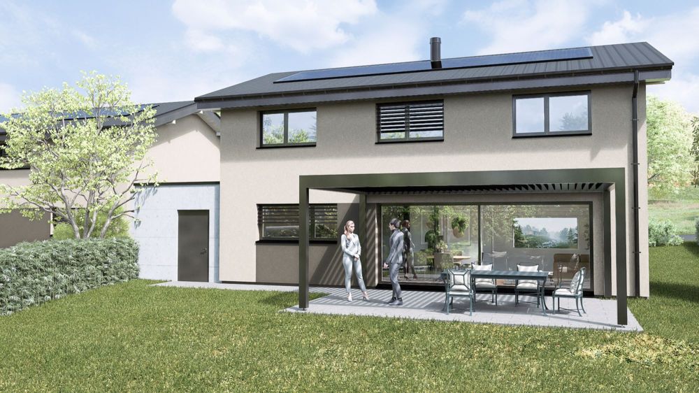 Villa neuve individuelle avec garage attenant Orientation Sud-Ouest - Image de synthèse