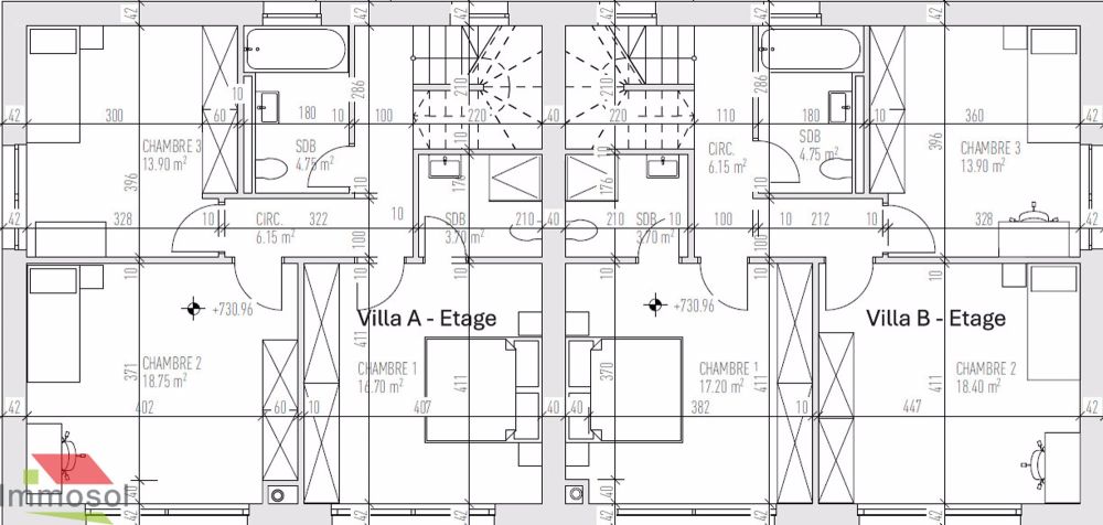 Le Mont-sur-Lausanne - Maison jumelle neuve 5.5 pièces - Immosol | Villa Jumelle Le Mont | Plan Etage