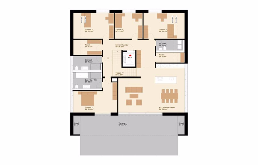 Besondere Dachgeschosswohnung mit 5,5-Zimmer und Sonnenterrasse (Top B2.1) - Bild 7