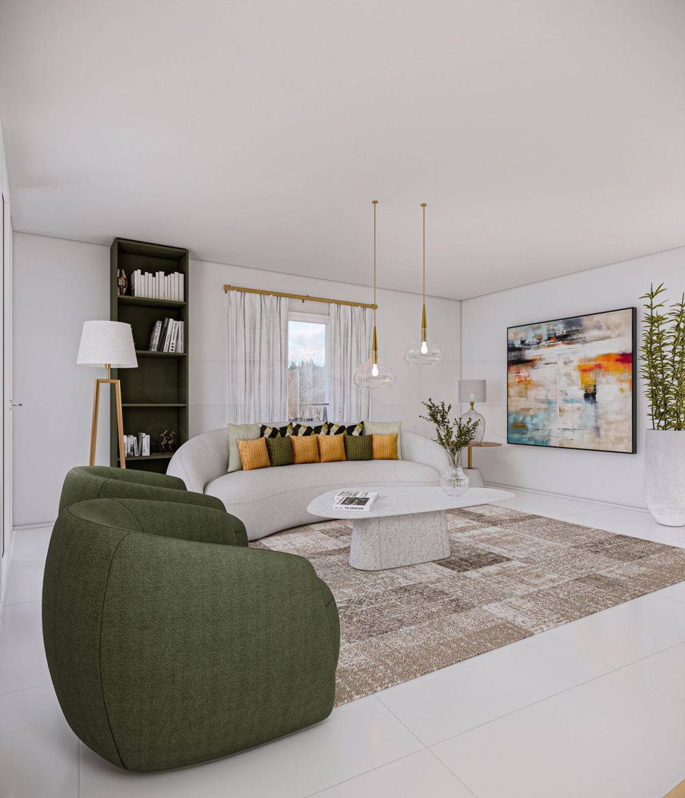 Appartement de 4.5 pièces au sommet de l'immeuble ! - Séjour - Image non contractuelle