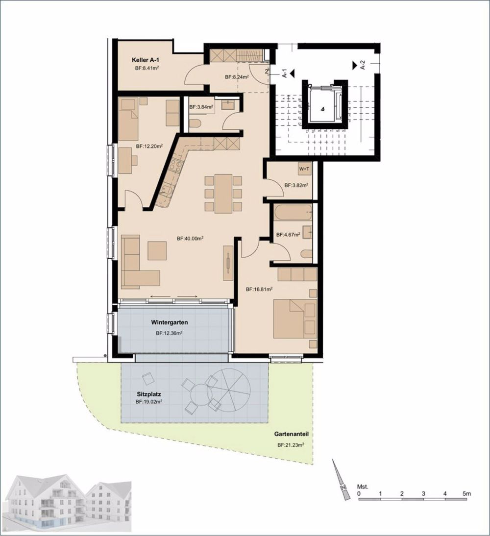 3.5 Zimmer-Gartenwohnung mit einladendem Sitzplatz - Gartenwohnung mit Sitzplatz