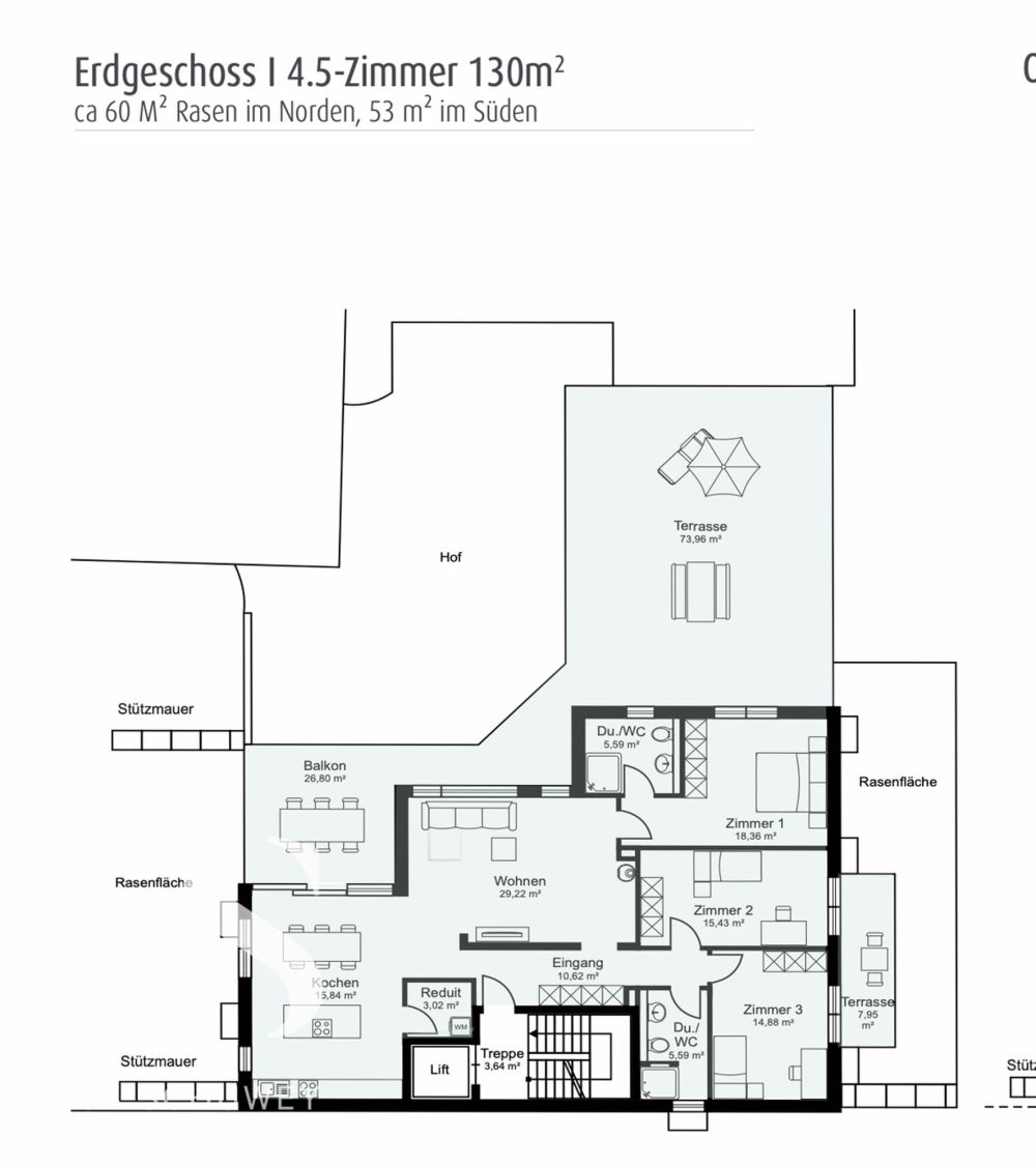 Neubau-Erdgeschosswohnung mit Garten - 130 m² Wohnkomfort - Bild 9