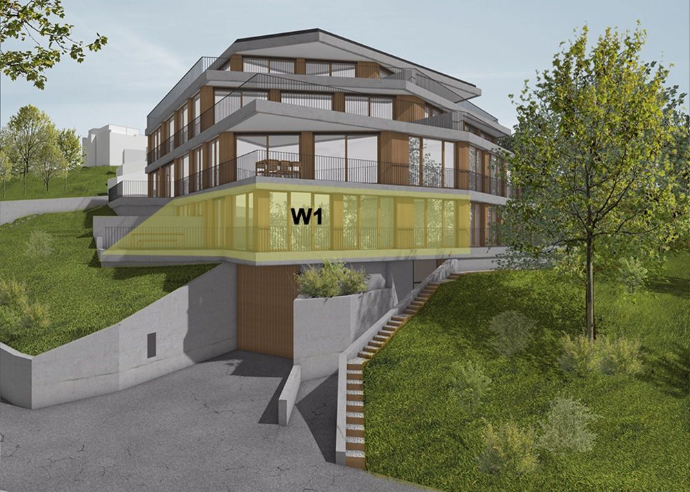 Exklusive, moderne Gartenwohnung mit integriertem Hobbyraum und freier Aussicht auf den Blauen - W1 - Bild 2