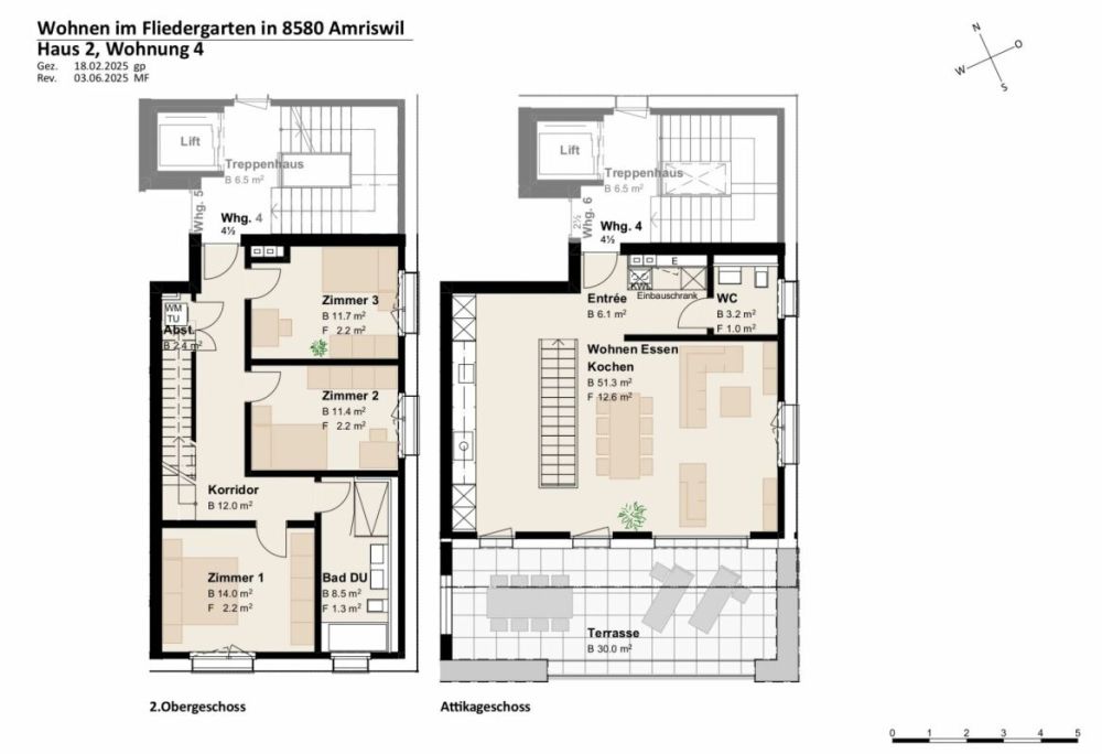 Neubauprojekt «Fliedergarten» - modernes Wohnen mit Stil und Nachhaltigkeit - hochwertige Attika-Maisonette -  Bild 5