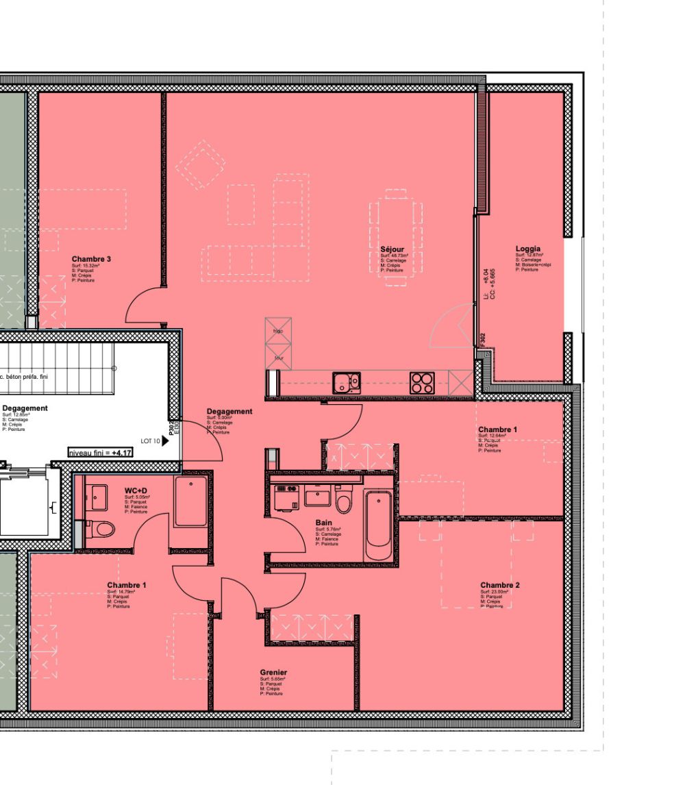 ATTIQUE DE 4,5 PCES AVEC HAUTEUR DE PLAFOND DE PLUS DE 4 M ET LOGGIA -  Bild 10