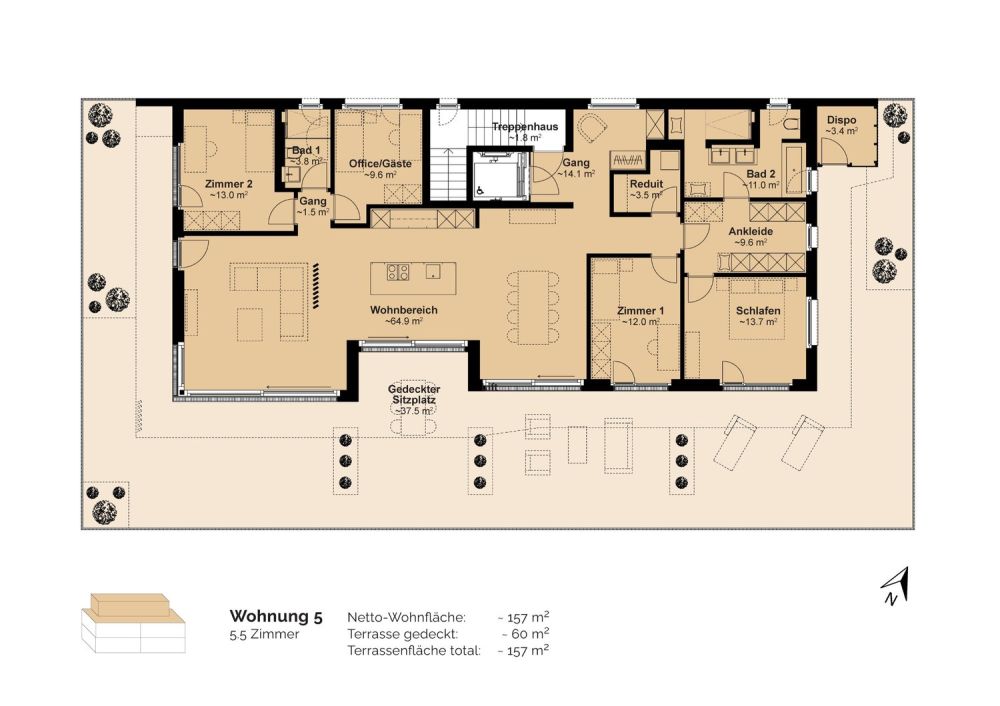 Attraktive 4.5-Zimmer-Neubauwohnung in Oberdorf -  Bild 12