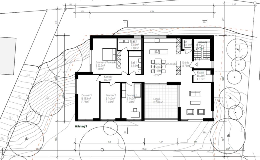 MFH Sonnenrain (5.5-Zimmer Wohnung, 1. OG, 6C) - Grundriss 5.5-ZiWo, 1. OG