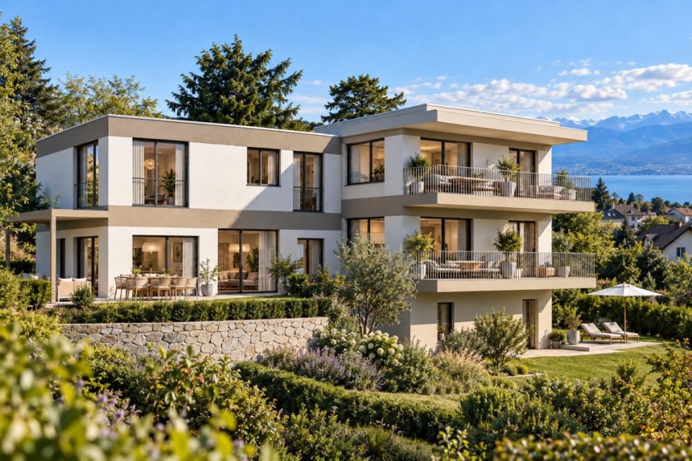 TOUR-DE-PEILZ | 4.5 pièces neuf au rez supérieur avec terrasse & jardin -  Bild 1