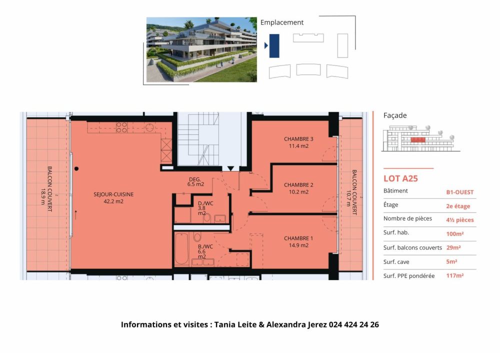 Appartement neuf de 4.5 pièces avec balcons couverts -  Bild 12