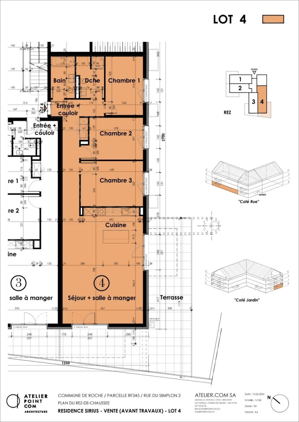 Appartement 3.5 pièces à Roche VD - Lot 4 - Plan