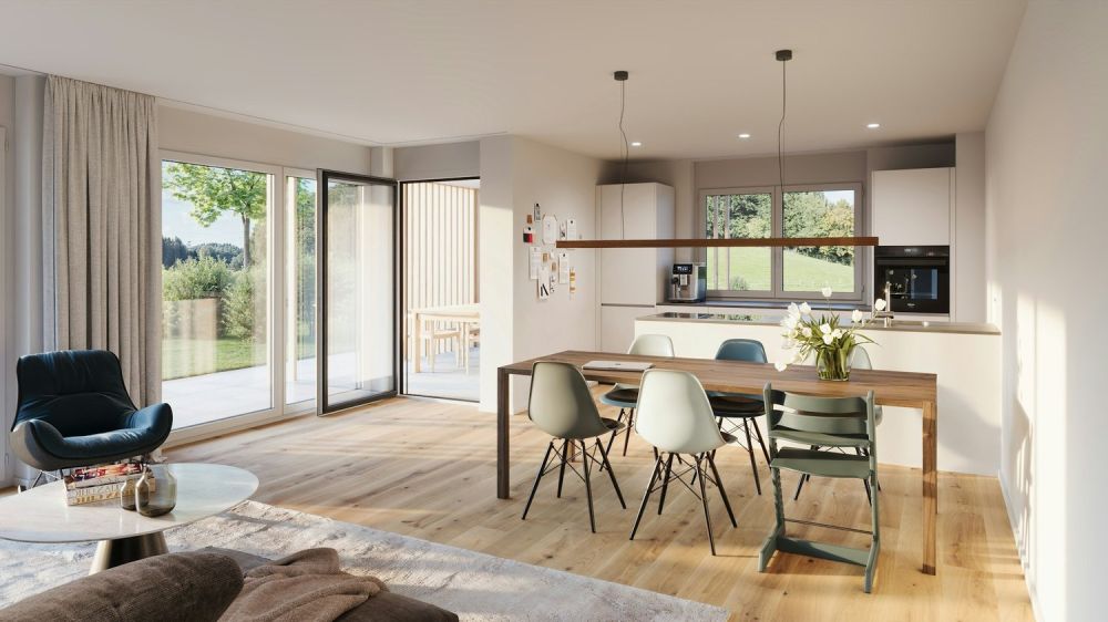 Moderne 4 1/2 Zimmer Neubauwohnung mit Blick ins Grüne - Bild 2