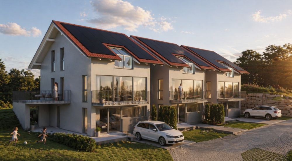 Neubau von drei modernen Upside Down Einfamilienhäuser in der Seelandgemeinde Jens -  Bild 2