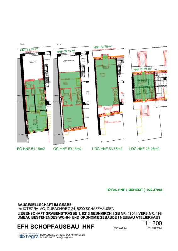Städtlihaus mit 6,5 Zimmern und Gärtli in Neunkirch - HNF = Hauptnutzfläche 192,37 m2