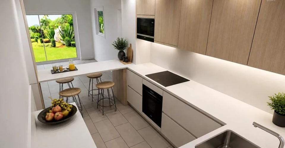 Élégante villa jumelle contemporaine HPE sur plan - Villa 6 pièces - image - 2