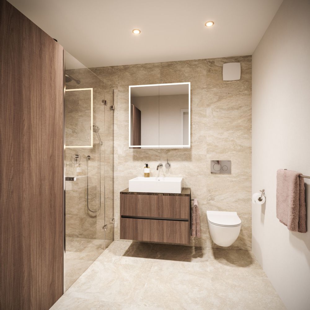 Neubauprojekt Azuré: Hochwertige 3.5-Zimmer-Wohnung am See - Visualisierung Badezimmer