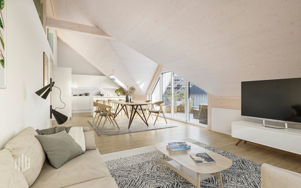 ImmoWyss -  Premium Neubau-Dachwohnung mit edler, feiner Gestaltung - Ausbaubeispiel Küche
