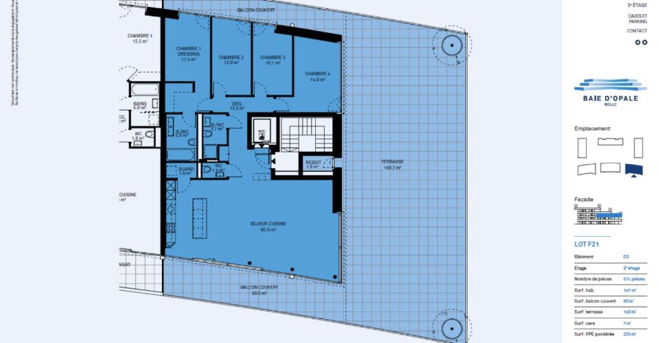 Appartement neuf en angle de 5.5 pièces avec terrasse de 200m² - Vue lac Léman - Appartement 5.5 pièces - image - 10