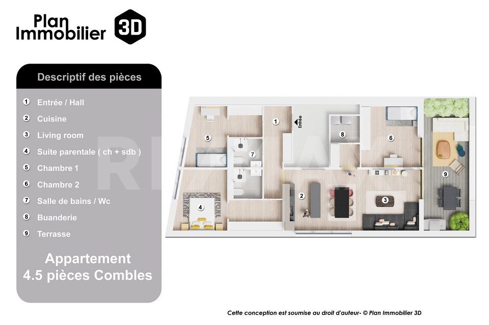 PROMOTION EN VENTE SUR PLAN  LOT B5, APPARTEMENT 4,5 PIÈCES AVEC LOGGIA -  Bild 5