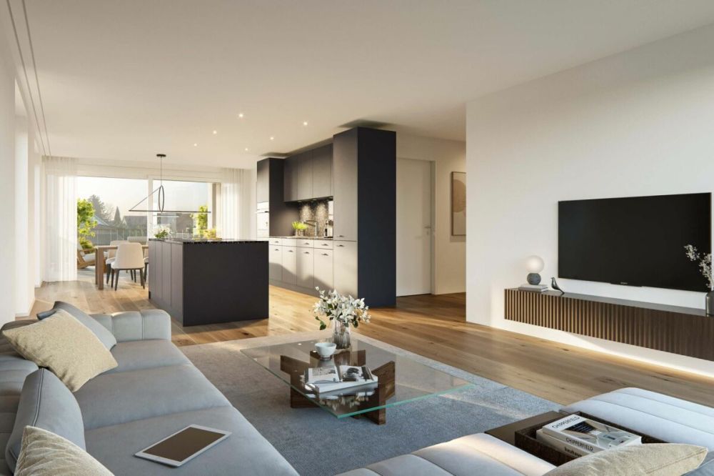NEUBAU "ALPENBLICK" - grosszügige 3.5-Zi. Wohnung mit unverbaubarer Weitsicht -  Bild 1
