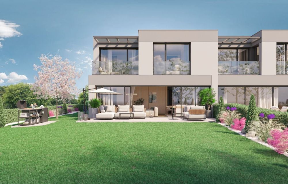 Terre Sainte, nouvelle promotion Minergie, villa jumelle contemporaine - Votre maison avec jardin et terrasses