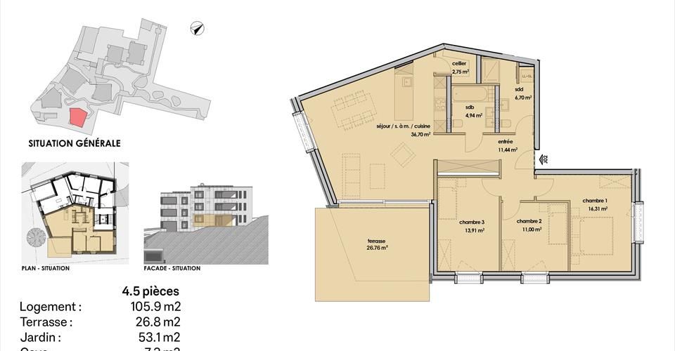 ***RÉSERVÉ*** Appartement de 4.5 pièces en rez-de-jardin - Appartement 4.5 pièces - image - 6