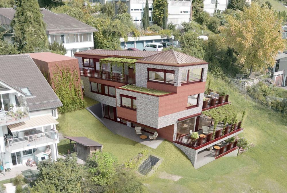 3.5-Zimmer-Maisonette - modernes Wohnen über 2 Etagen -  ?Zu den Reben? - Aussenvisualisierung Südfassade