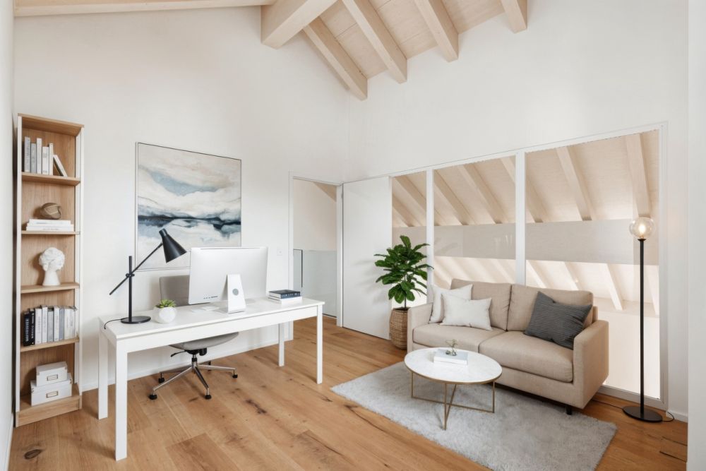 Magnifique duplex neuf de 5.5 pièces à 4 minutes de Romont - LOT 2.4 - Chambre combles avec aménagement virtuel