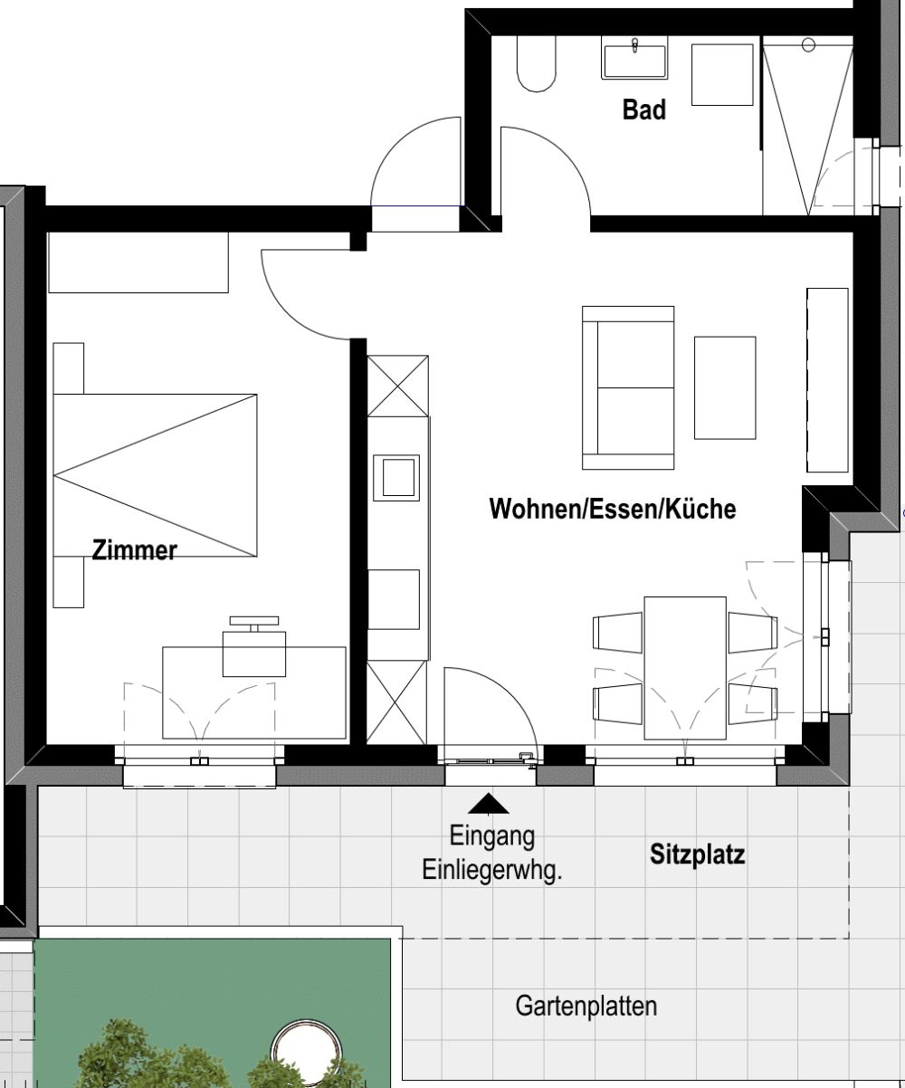 Moderne 2.5-Zimmer-Einliegerwohnung mit grossem Sitzplatz & Aussicht in Gipf-Oberfrick (Erstbezug) -  Bild 3