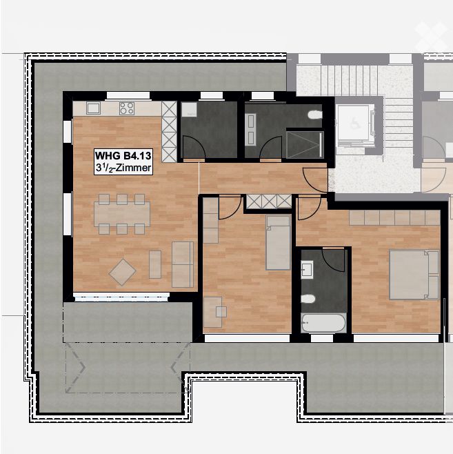 Moderne 3.5-Zimmer-Dachgeschosswohnung -  Bild 2