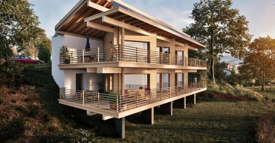 Lumière, cadre paisible et vue imprenable pour ce projet Minergie-P - Maison 4.5 pièces - image - 1