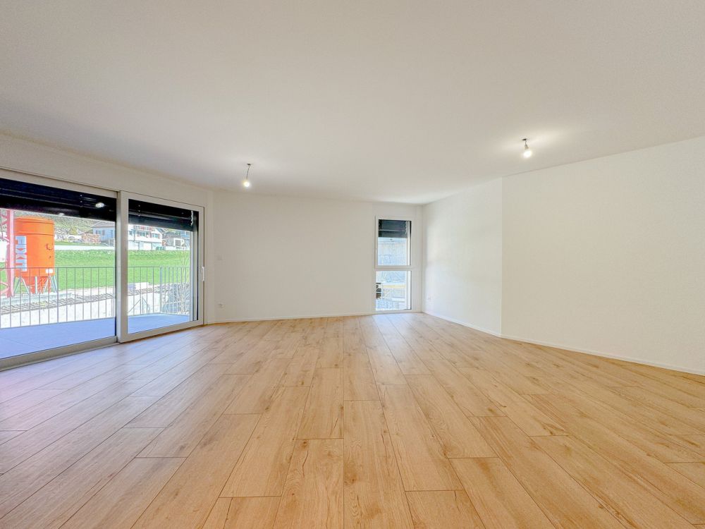 Appt PPE neuf de 2.5 pces avec balcon Campagne Pernod, lot A4 - Grande et lumineuse pièce à vivre