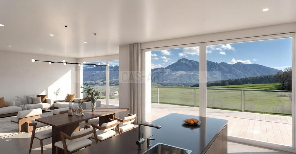 Vue exceptionnelle, proche d'entrée autoroute - Appartement 4.5 pièces - image - 4