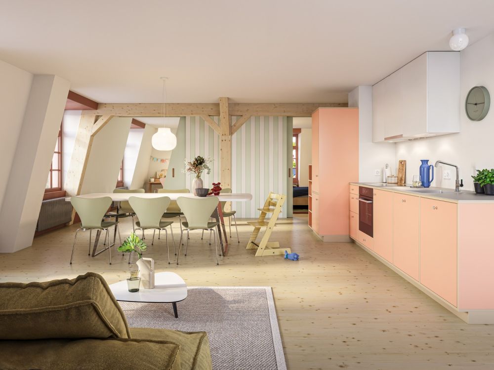Erstvermietung: einzigartige 3.5-Zimmer-Wohnung im 2. OG - Visualisierung Küche