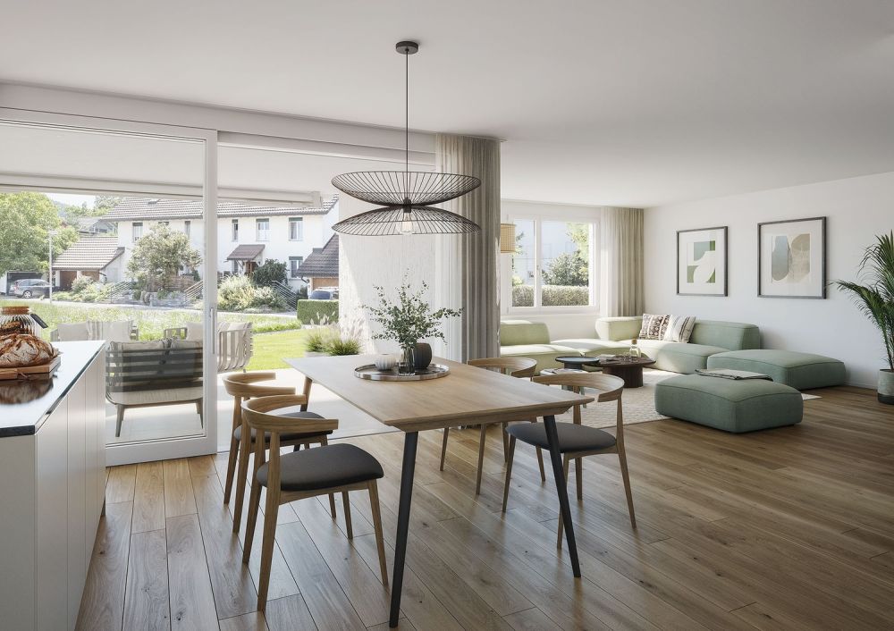 Neubau Eigentumswohnungen "Sonnenfeld" Im Brüel 4, Sirnach - Wohnzimmer/Küche