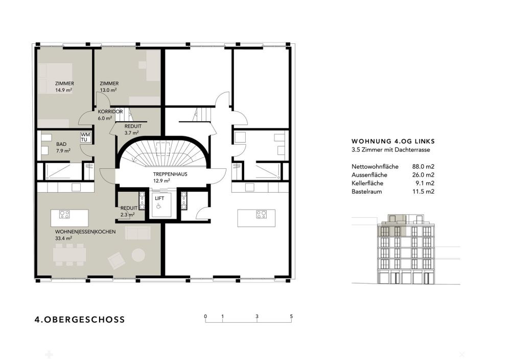3.5 Zimmer mit Dachterrasse und Bastelraum -  Bild 5
