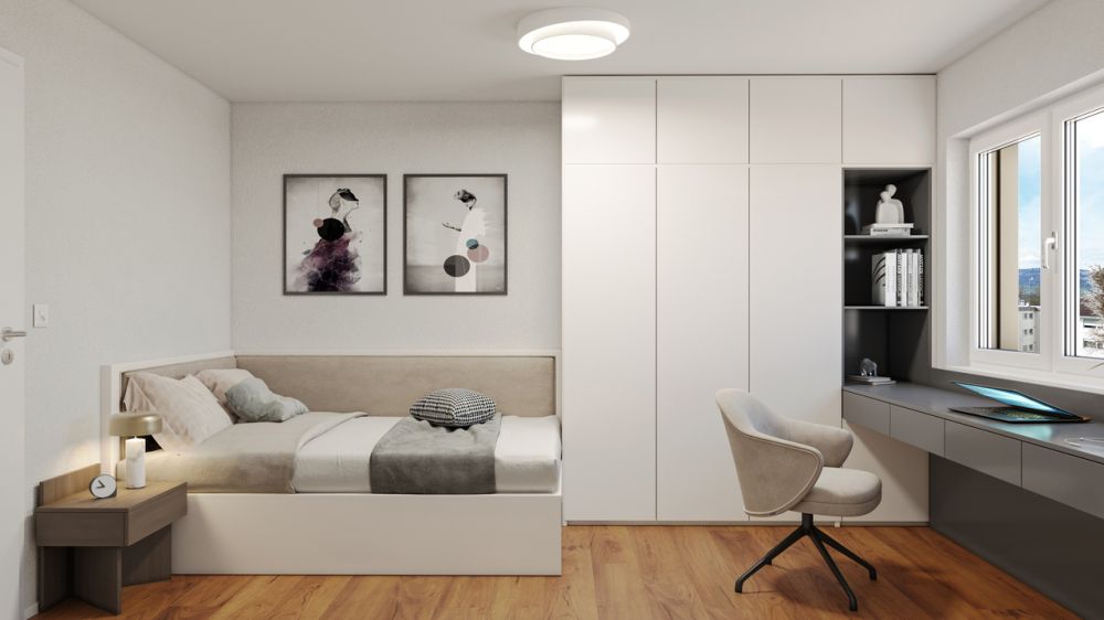 4.5 Z.-Wohnung OG, 125m2 Netto Wohnfläche, 23.5m2 gedeckter Sitzplatz - Zimmer 2