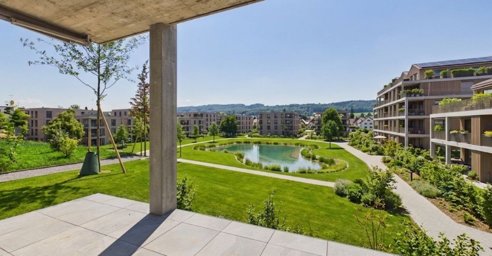 Neubau - Erstbezug: Eigener 120 m² Garten mit Parkblick, 40 m² Wohnbereich - Appartement 3.5 pièces - image - 1