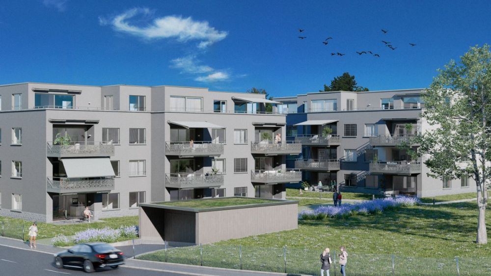 Leben am Wildbach in Hinwil: 4.5 Zimmer Attikawohnung - Ansicht Liegenschaft A und B