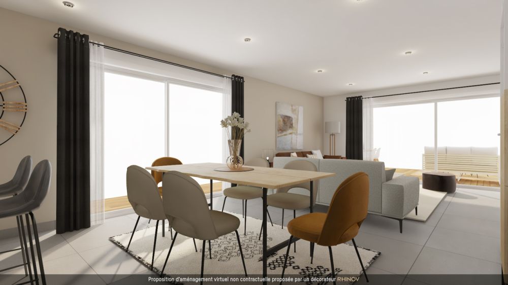 4 villas neuves - un cadre de vie idyllique au coeur de la nature! - Salle à manger - proposition d'aménagement