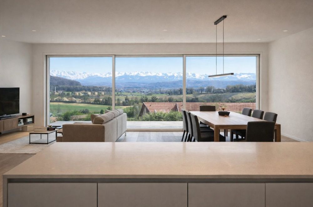 Villa jumelée contemporaine 5.5 pièces | orientation Sud-Ouest | Vue Alpes | Les Rochettes - Cornaux -  Bild 2