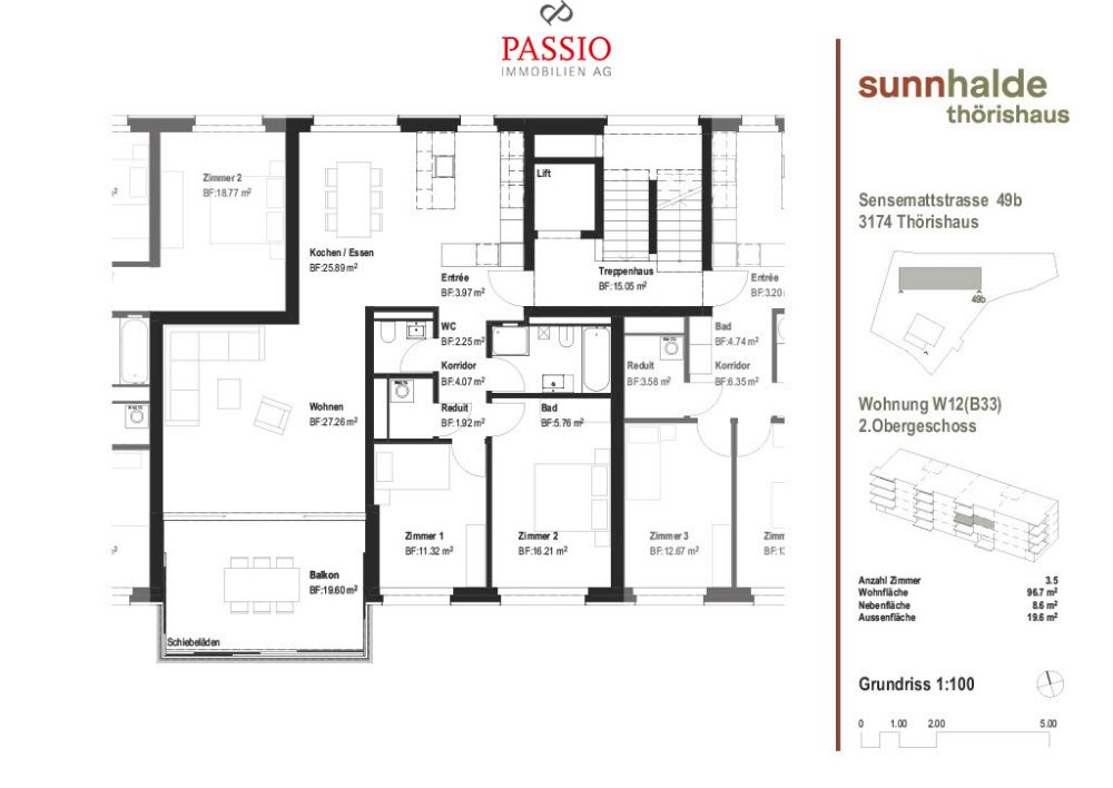 Lichtdurchflutete 3.5-Zimmer Neubau-Wohnung mit modernem Innenausbau -  Bild 3