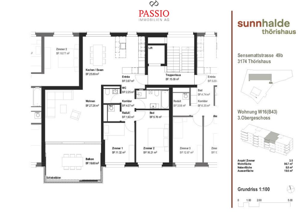 Moderne 3.5-Zimmer Neubau-Wohnung mit hochwertigem Innenausbau -  Bild 3