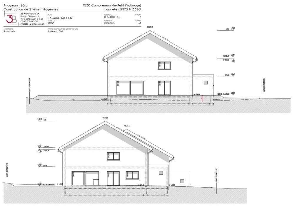 Villa neuve sur plan dans un espace verdoyant - Façade Sud Est
